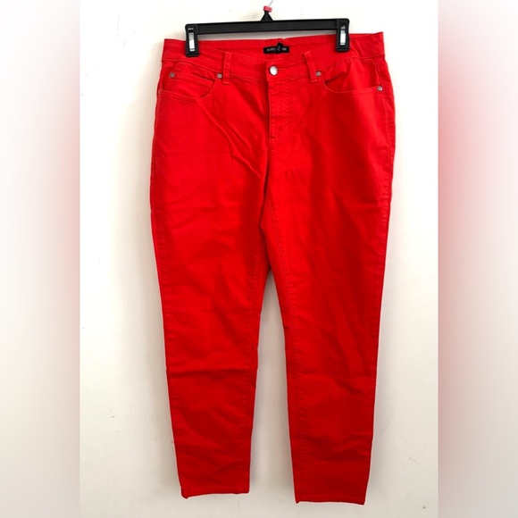 Eileen Fisher Organic Cotton mid-rise Orange Skinny jeans size 8 #S3GDD - Picture 2 of 7
